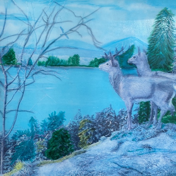Vintage Framed Hologram “Deer In The Mountains” - Picture 4 of 12